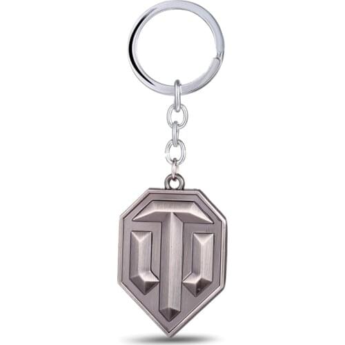 MS JEWELS Game Gifts World of Tanks Logo Keychain Metal Key Rings For Present Chaveiro Key Chain