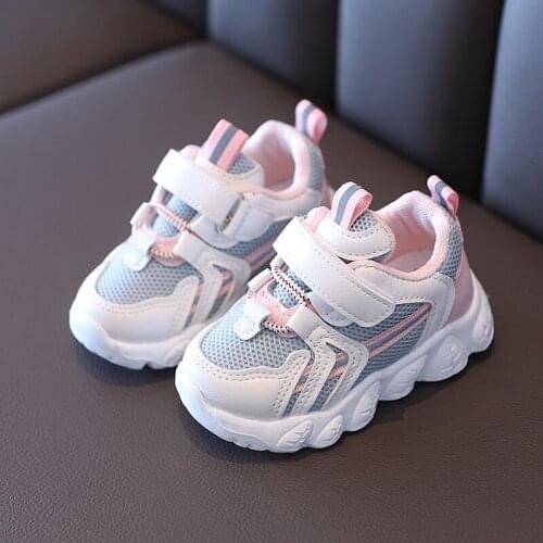 Infant Sports Shoes New Spring Baby Fashion Sneakers Boys Girls 1-6 Years Baby First Walkers Baby Toddler Running Shoes Pink