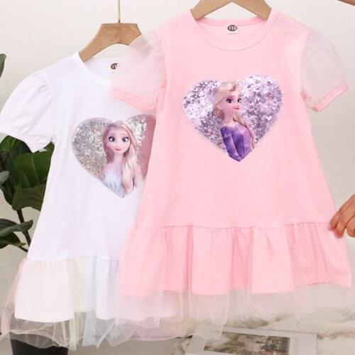 Kid Girl Dress Frozen Anna Elsa Sofia Princess Dresses Summer Cosplay Costume Snow Queen Children Wedding Party Formal Ball Gown