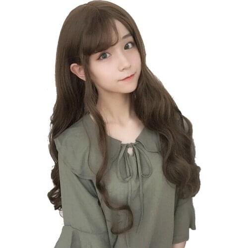 Heng Ji Lo Fake Hair 68cm Wavy Long Curly Hair Lolita Japanese Style Soft Girl Fashion Wig Honors Student Lolita wig