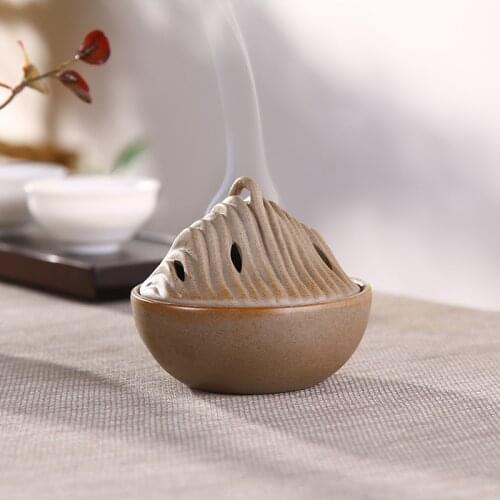 Ceramic Incense Burner Home Creative Zen Hill Agarwood Incense Burner Indoor Air Purification Antique Sandalwood Dish Burner