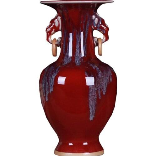 JingDeZhen Ceramic Vase Chinese Style Flower Vase Fine Smooth Surface Flower Pot Creative Home Decoration Feng Shui Ornaments