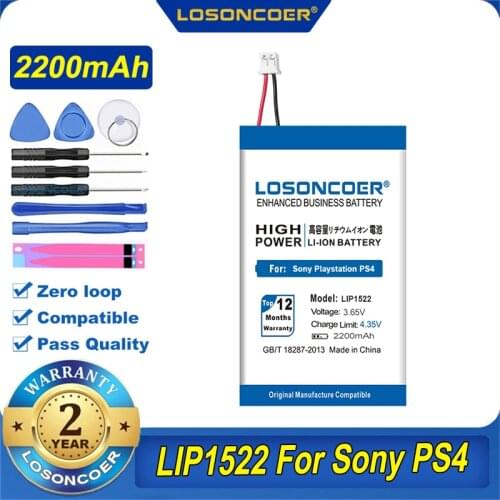 LOSONCOER LIP1522 Battery 2200mAh For Sony PS4 Pro Slim Bluetooth Dual Shock Controller Second Generation CUH-ZCT2 or CUH-ZCT2U