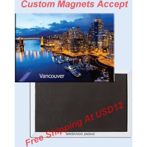 Memorabilia Magnets , Canada Vancouver City View Rectangle Metal Fridge Magnet 5440 Tourism Souvenir