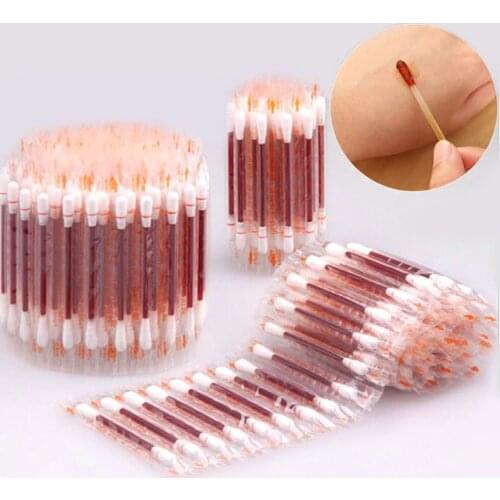 50pcs Disposable Medical Iodine Cotton Stick Iodine Disinfected Cotton Swab Climbing Aid First Aid Safety & Survival Supplies