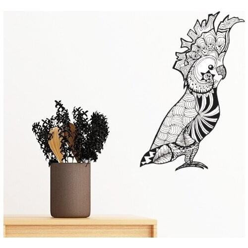 Cute Parrot Bird Animal Portrait Sketch Removable Wall Sticker Art Decals Mural DIY Wallpaper for Room Decal