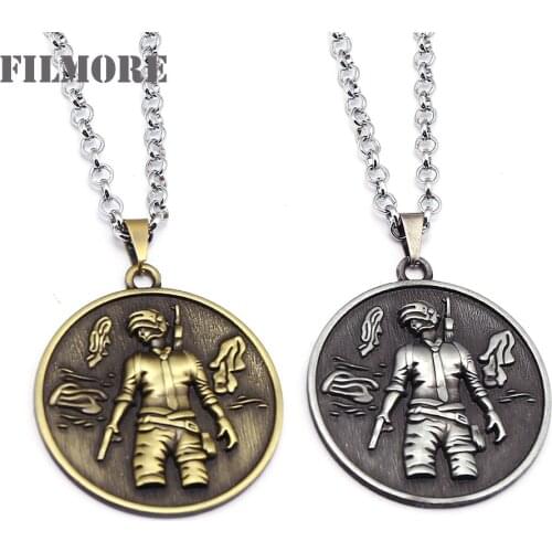 Fashion Game Playerunknowns Battlegrounds Necklaces for Men Women Link Chain PUBG Winner Necklace Male Dog Tag Jewelry