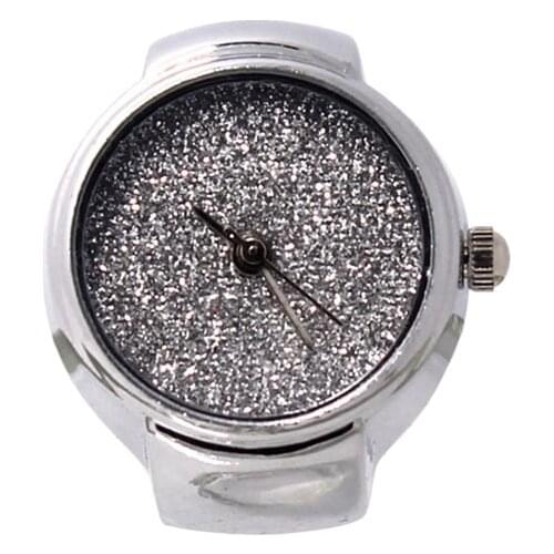 Fashion Unisex Steel Round Elastic Quartz Finger Ring Watch Shine Dial Ring Watches Jewelry Gifts High Quality @17 TT@88