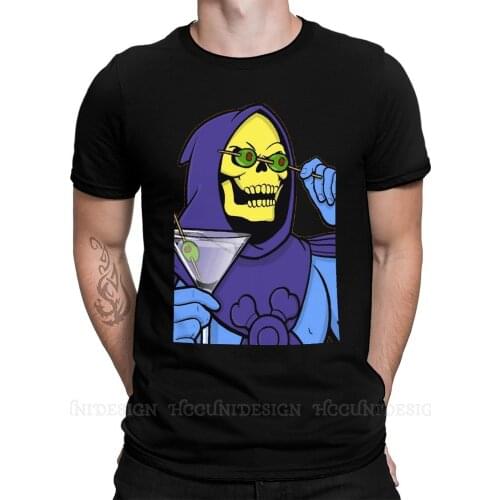 Men T Shirts Anime He-Man and The Masters of The Universe Funny Tee Shirt Party Skeletor Short Sleeve T-Shirt Pure Cotton Adult
