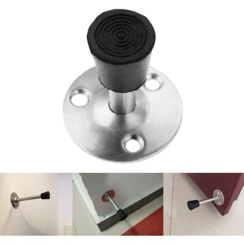 1Pc 46x50mm Wall Mount Door Stops Stainless Steel Door Stopper Holder Catch Floor Fitting For Home Bedroom Toilet Hardware