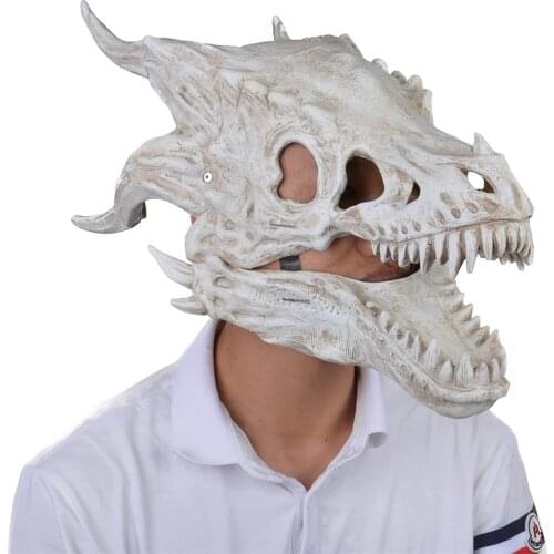 2021 New Dragon Mask Movable Dragon/Movable Jaw Dino Mask Moving Jaw Dinosaur Decor Mask for Party Halloween Birthday Decoration