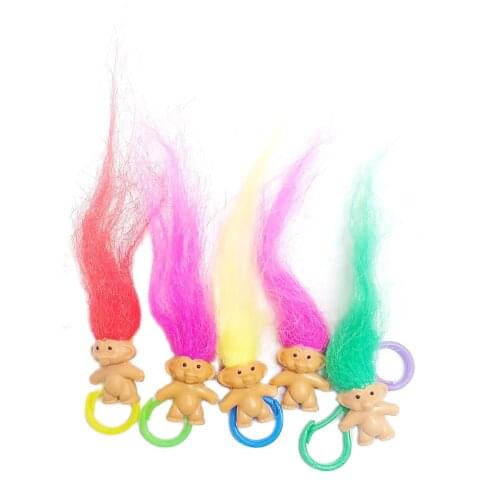 Wholesales of 300X 1 inch (2.5cm) Lucky Troll With Plastic Clip Fun Birthday Party Favors Gift Pinata Toys Bags Novelty carnival