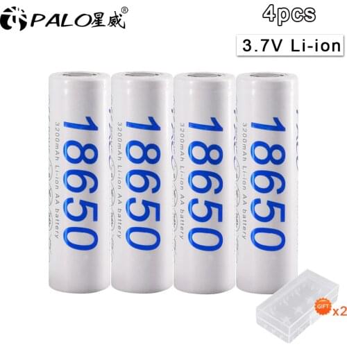 Palo Original High Capacity 3.7V 3200mAh 18650 LI-ION lithium Rechargeable Battery For Laser Pen Light Flashlight
