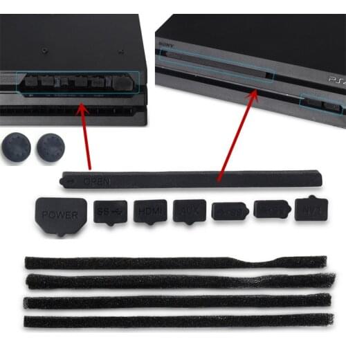 PS4 Pro Dust-Proof Mesh Cover &Jack Stopper 2-in-1 Mesh Jack Stopper Combined Kit for Play Station 4 PS4 Pro Gaming Console Gift