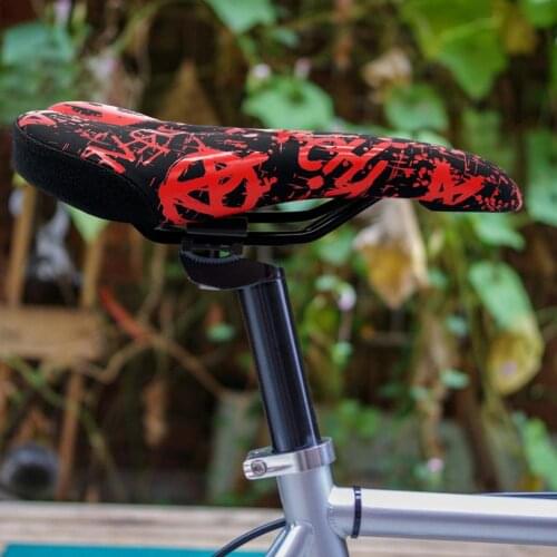 26.5x14x3cm Road Bike Mountain Bike Saddle Bicycle Comfortable Arc Bow Seat Cushion Breathable Black Red For Outdoor Cycling