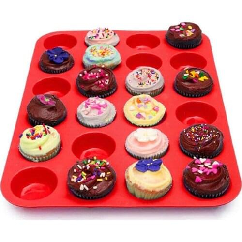 24 Cavity Silicone Cake Mold Muffin Cup Cake Bakeware Fondant Cupcake Muffin Mold Cookies Muffin Chocolate Mould Baking Tools