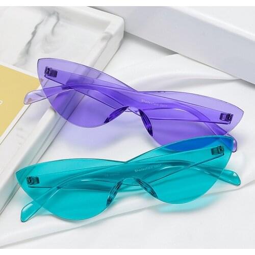 One-piece Cat Eye Sunglasses Women Brand Designer Fashion Sexy Retro Vintage Sun Glasses Eyewear Colorful Driver Goggles