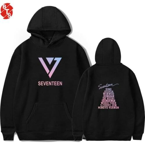 SEVENTEEN Kpop Hoodies for Women/Men Casual Fashion Printed Hoodies SEVENTEEN Sweatshirts Streetwear Hooded Clothes Plus Size
