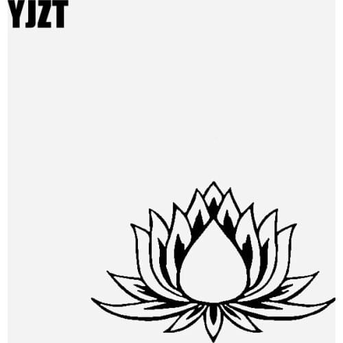 YJZT 16.3CM*10.8CM Car Sticker Vinyl Decal Lotus Decoration Creativity Black/Silver C23-0839