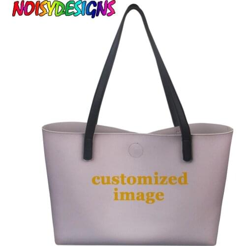NOISYDESIGNS Customized Your Image Design Tote Handbags PU Shoulder Bags Lady Hand Bag BolsosTote Bags Women Large Capacity