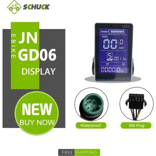 JN GD06 LCD Display 36V 48V 5 Pin SM/Waterproof Connector Plug Electric Bicycle Display For E-bike Conversion Kit