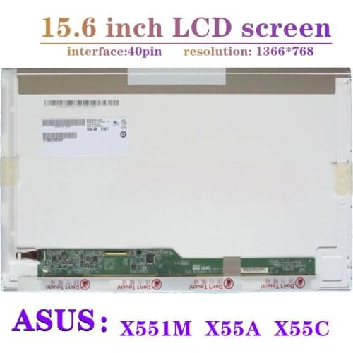 15.6" laptop lcd screen for ASUS X551M X55A X55C notebook replacement led display matrix 40pin 1366*768
