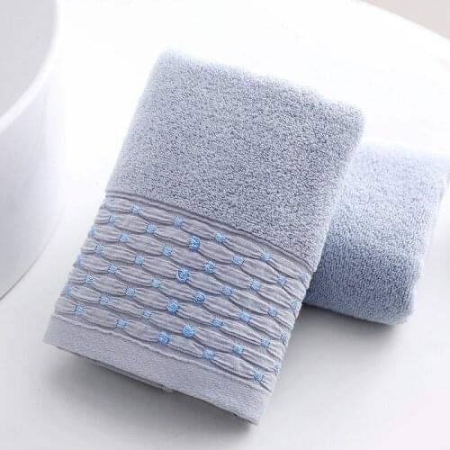 1pc Pure Cotton Thickened Adult Face Towel Wash Home Jacquard Pattern Cute Face Towel Skin-Friendly Soft Towel Jacquard Edging