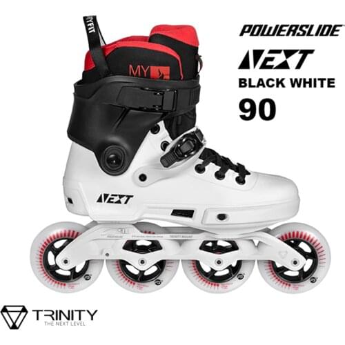 100% Original 2021 Powerslide NEXT Trinity Frame Inline Skates White 4*90mm Street Racing Skate Roller Free Skating Patines