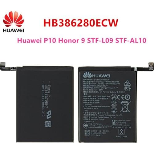 100% Orginal HB386280ECW 3300mAh Battery For Huawei P10 Honor 9 STF-L09 STF-AL10 Mobile Phone
