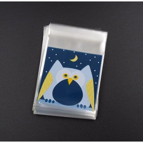 100pcs 7*7+3cm Cute Cartoon Pink Pig Gifts Bags Cookie Packaging Self-adhesive Plastic Bags For Biscuits Candy Food Cake Package