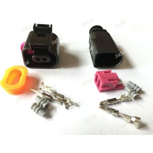 2 Pin 1J0973802 1J0973702 Female Male 1.5mm Auto Temp Sensor Connector Deflation Valve Plug For AUDI VW Skoda