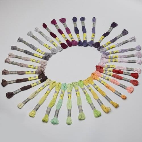 35 DMC new Colors 1pcs per pack cotton embroidery floss Double mercerized 100% Egyptian long fibre cotton 6 Strands