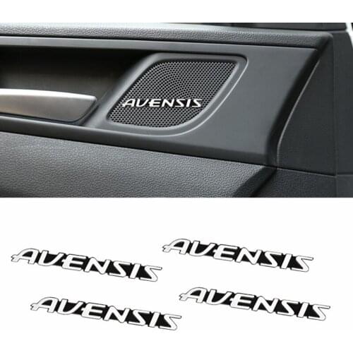 4pcs 3D aluminum speaker stereo speaker badge emblem Sticker for Toyota Avensis t25 t27 Stickers Accessories Car-Styling