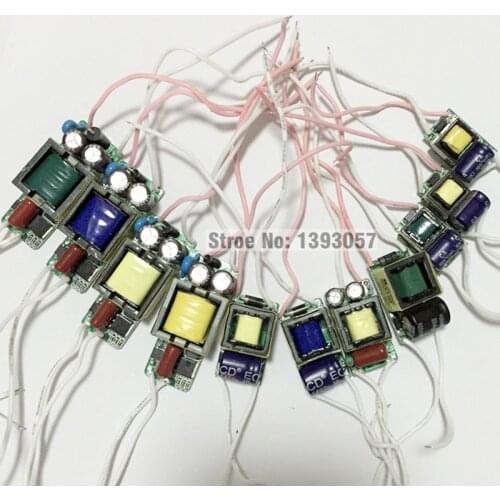 5pcs1-3W,1-5W,3-6W,6-10W,7-12W, 12-20W,LED driver power supply built-in constant current Lighting Transformers for DIY LED light