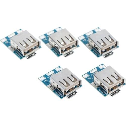5Pcs 5V 1A 3.7V Power Bank Charger Circuit Board Lithium Battery Charger Board Plate Boost Charging Module DIY For Power Bank