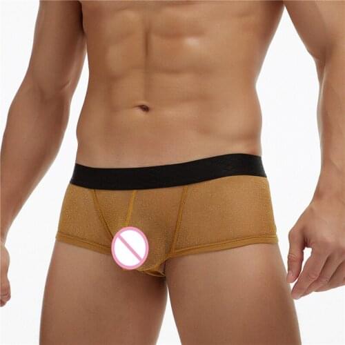 5PCS Mens shorts See-Through Boxer Gay Breathable Boxer Shorts Men Boxers Underwear Panties Sexy Gay Boxers