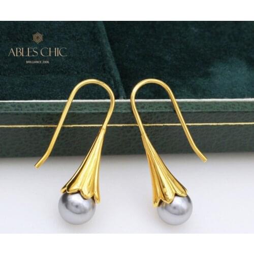 925 Sterling Silver Mother of Pearl Bead Flower Crawler Earrings Polished Natural Petal Shell Earring Fine Jewelry C11E4S25264