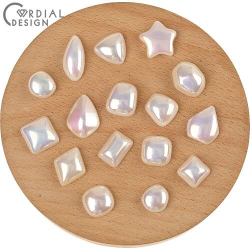 Cordial Design Acrylic Bead/Geometry Shape/Imitation Pearl Patch/AB Effect/Jewelry Accessories/Jewelry Findings Components