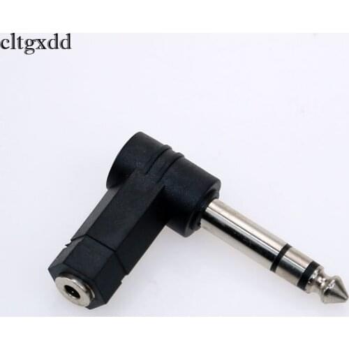 Cltgxdd 90Degrees 3.5mm Female to 6.35/6.5mm 1/4" Mono Stereo Male Speaker Audio Adapter Plug 3.5mm 1/8" TRS Connector Converter