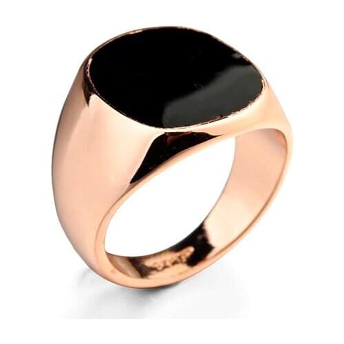 Brand TracysWing Fashion Vintage Classic Rings for men Epoxy Crystal Rose Gold Color Fashion wedding ring New Sale #RG90650r