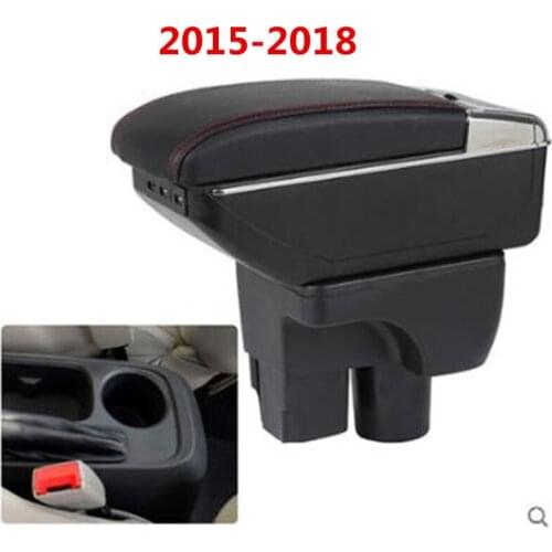 Central armrest BIG SPACE+LUXURY+USB armrest Storage box with cup holder LED USB Fit for Chevrolet Sail 3 2015-2017