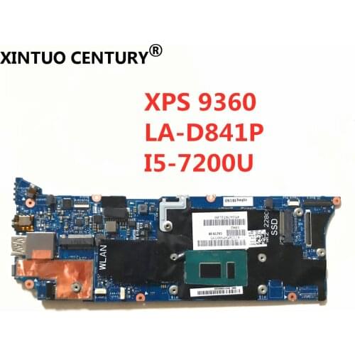 DELL LA-D841P Laptop motherboard for Dell XPS-13 9350 original mainboard 8GB-RAM I5-7200U