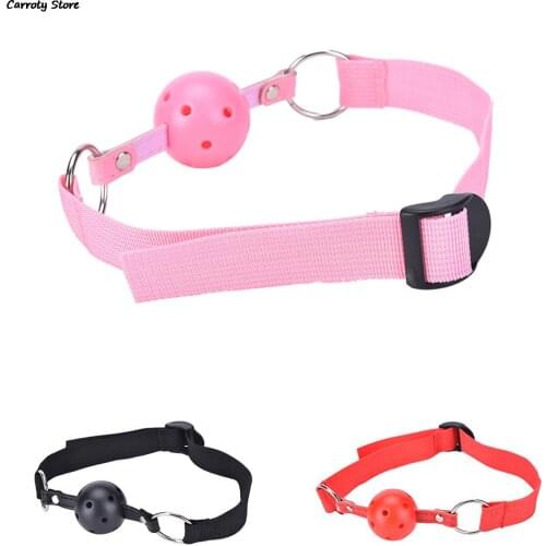 For Women Slave Gag With Open Holes For Couples Adjustable Soft Safety Open Mouth Gag Ball Bondage Restraints Sex Toys