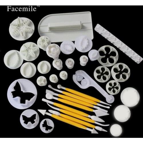 Facemile Sugarcraft Gift Plunger Cutters Gift Decorating Tools Fondant Icing Plunger Silicone Plastic Mold Mould 04021