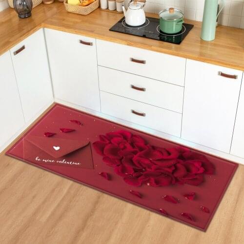Valentines Day Kitchen Rug Bedroom Bedside Living Room Carpet Home Entrance Doormat Hallway Balcony Bathroom Non-Slip Floor Mat