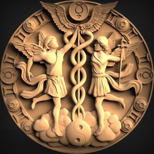 Round Panel STL Model for CNC Router 3D Printer Artcam Aspire Bas Relief _ Decor Relief " CNC file"