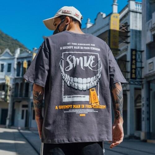 2021 Mens T Shirts Funny Graffiti Style White Tee New Fashion Oversized T Shirt Casual Cotton Material O-Neck Loose Short Sleeve