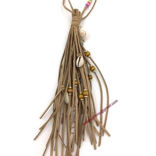 2015New personalized handmade jewelry supplier unique boho feather pendant long Necklaces for women