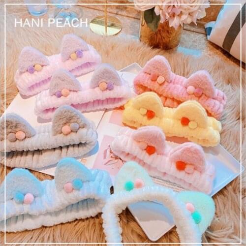 New Net Celebrity Three-dimensional Plush Cat Ears Headband Ladies Face Wash Makeup Headband Hairband Headgear Hair Accessories