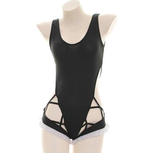 Sexy Bodysuit Women Swimsuit Slim Romper Summer Anime Bodycon Bodysuit Sukumizu Minimalist Short Jumpsuit Club Playsuit